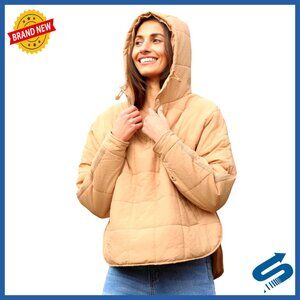 Oversized Hooded Puffer Jacket Lightweight Winter Warm Quilted Coat